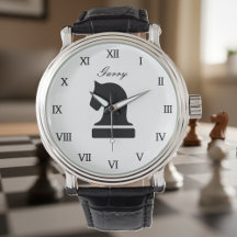 Gepersonaliseerd schaakhorloge cadeau voor volwass