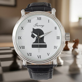 Gepersonaliseerd schaakhorloge cadeau voor volwass horloge