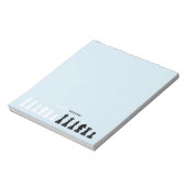 Gepersonaliseerd schaakstuk blauw notitieblok (Linkerzijde)
