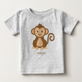 Gepersonaliseerd schattig aap Baby T-shirt