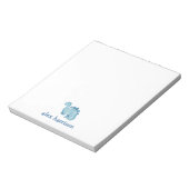Gepersonaliseerd schattig blauw dinosaurus notitie notitieblok (Linkerzijde)