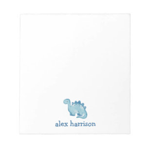 Gepersonaliseerd schattig blauw dinosaurus notitie notitieblok