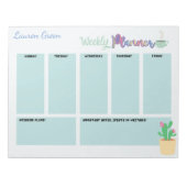 Gepersonaliseerd schattig blauw Weekly Planner Not Notitieblok (Voorkant)