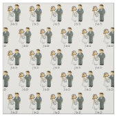 gepersonaliseerd schattig bruiloft bride & groom stof (Swatch)