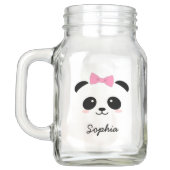 gepersonaliseerd schattig dier panda girly mason j jar (Achterkant)