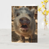 Gepersonaliseerd Schattig minivarken Wenskaart, Kaart (Gele Bloem)