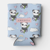 Gepersonaliseerd Schattig pastel panda patroon Blikjeskoeler (Voorkant)