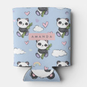 Gepersonaliseerd Schattig pastel panda patroon Blikjeskoeler (Achterkant)
