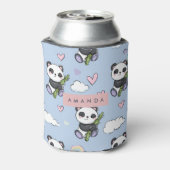 Gepersonaliseerd Schattig pastel panda patroon Blikjeskoeler (Blikje Achterkant)