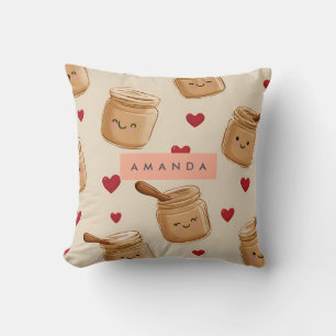 Gepersonaliseerd Schattig Pindakaas Jar Pattern Kussen