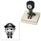 Gepersonaliseerd Schattig Pirate Meisje Rubberstempel (Gestempeld)