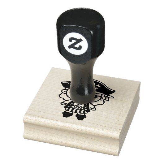 Gepersonaliseerd Schattig Pirate Meisje Rubberstempel (Stempel)