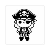 Gepersonaliseerd Schattig Pirate Meisje Rubberstempel (Afrduk)