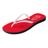 Gepersonaliseerd schattig rood Houd kalm strand te Teenslippers (Schuin)