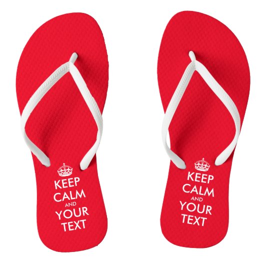 Gepersonaliseerd schattig rood Houd kalm strand te Teenslippers (Voetbed)