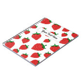 Gepersonaliseerd Schattige aardbeienpatroon Notitieboek (Linkerzijde)