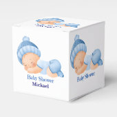 Gepersonaliseerd Schattige Baby shower, Baby Boy,  Bedankdoosjes (Voorkant Zijde)