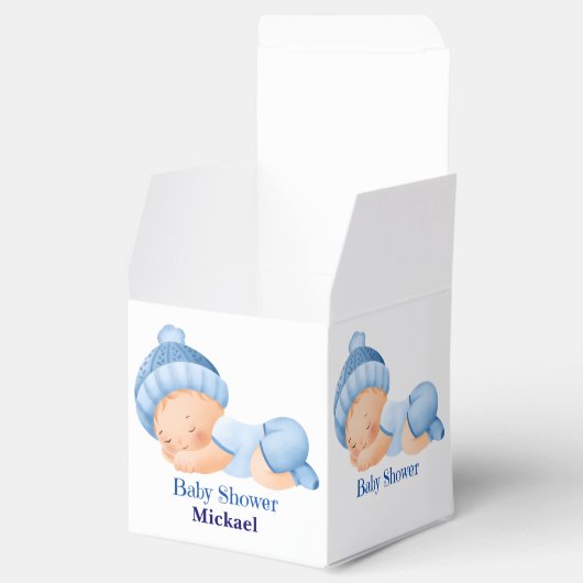 Gepersonaliseerd Schattige Baby shower, Baby Boy, Bedankdoosjes (Geopend)