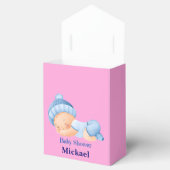 Gepersonaliseerd Schattige Baby shower, Baby Boy,  Bedankdoosjes (Geopend)