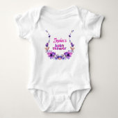 Gepersonaliseerd Schattige Baby shower Bloemenpatr Romper (Voorkant)