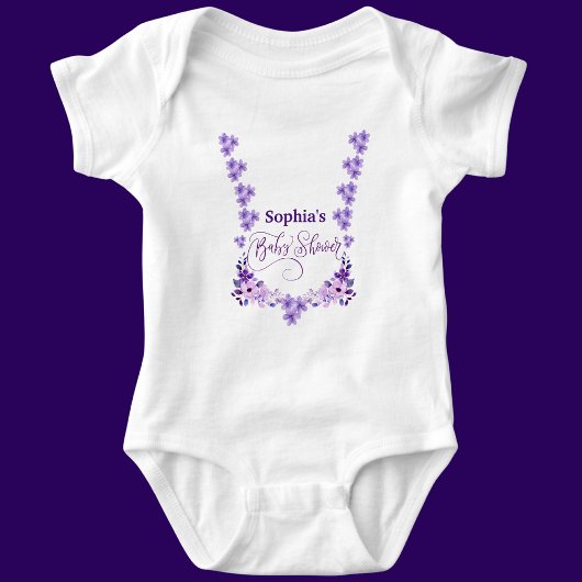 Gepersonaliseerd Schattige Baby shower Bloemenpatr Romper