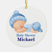 Gepersonaliseerd Schattige Baby shower Keramisch Ornament (Voorkant)