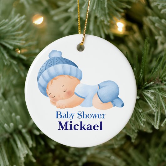Gepersonaliseerd Schattige Baby shower Keramisch Ornament
