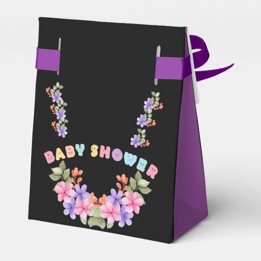 Gepersonaliseerd Schattige Baby shower Monogram Bedankdoosjes (Achterkant)