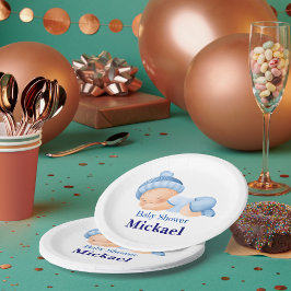 Gepersonaliseerd Schattige Baby shower Papieren Bordje
