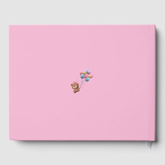 Gepersonaliseerd Schattige Beer en Balloons Gasten Gastenboek (Achterkant)