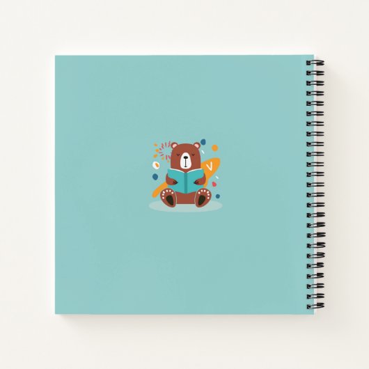Gepersonaliseerd Schattige Beer Reading Journal Notitieboek (Achterkant)