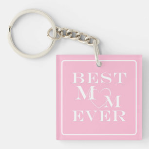 Gepersonaliseerd Schattige "Beste Mam Ooit" Wit Ha Sleutelhanger