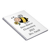 Gepersonaliseerd Schattige Bijenschool Notitieboek (Rechterzijde)