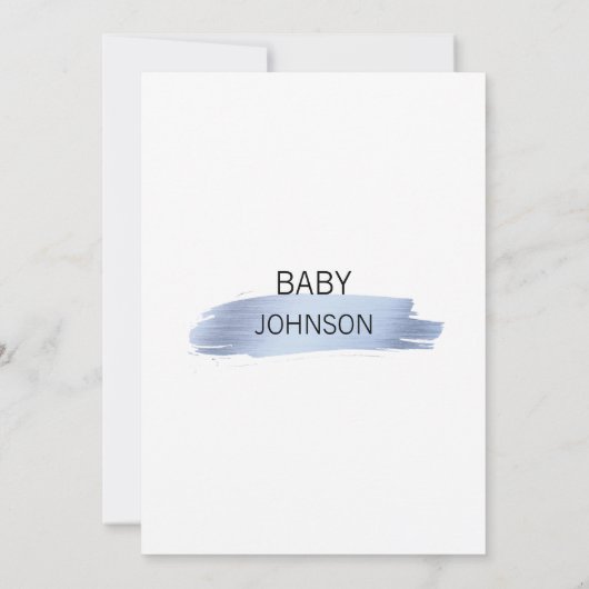 Gepersonaliseerd Schattige Blauw Goud Wit Jongetje Kaart (Achterkant)