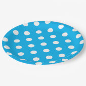 Gepersonaliseerd schattige blauwe witte haarpunten papieren bordje (Gekanteld)