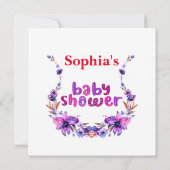 Gepersonaliseerd Schattige Bloemen Baby shower Kaart (Achterkant)