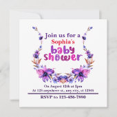 Gepersonaliseerd Schattige Bloemen Baby shower Kaart (Voorkant)