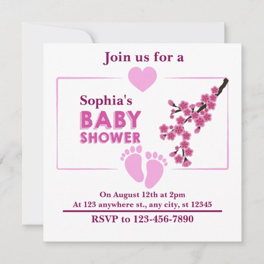 Gepersonaliseerd Schattige Bloemen Baby shower Kaart (Voorkant)