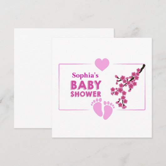 Gepersonaliseerd Schattige Bloemen Baby shower Kaart (Voorkant / Achterkant)