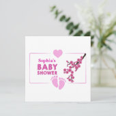 Gepersonaliseerd Schattige Bloemen Baby shower Kaart (Staand voorkant)
