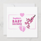 Gepersonaliseerd Schattige Bloemen Baby shower Kaart (Voorkant)