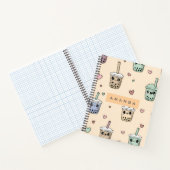 Gepersonaliseerd Schattige Boba theepatroon Notitieboek (Binnen)