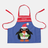 Gepersonaliseerd Schattige Christmas Penguin Schor Schort (Voorkant)
