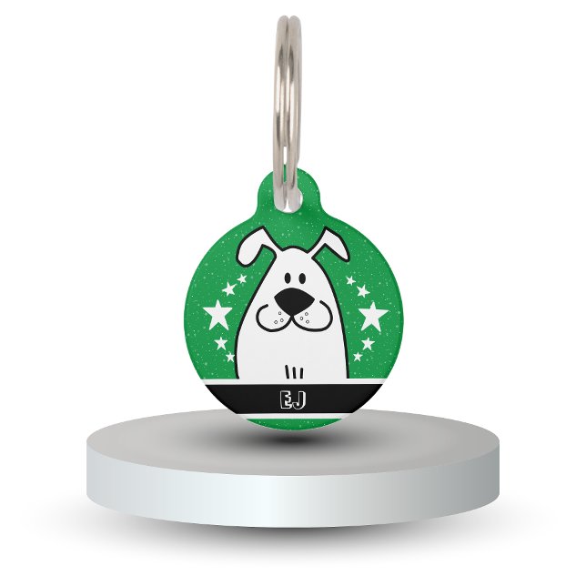 Gepersonaliseerd Schattige Dog Doodle Design met Q Huisdierpenning (Personalized Cute Dog Doodle Design with QR code Pet ID Tag)