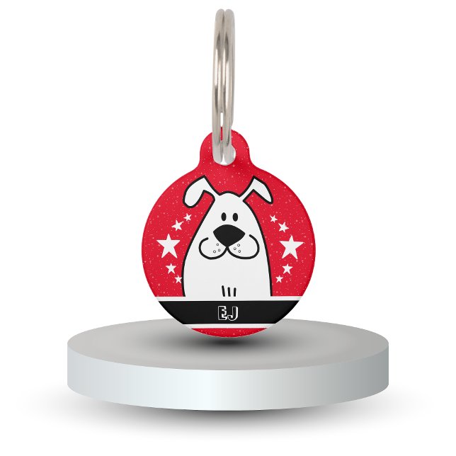 Gepersonaliseerd Schattige Dog Doodle Design met Q Huisdierpenning (Personalized Cute Dog Doodle Design with QR code Pet ID Tag)