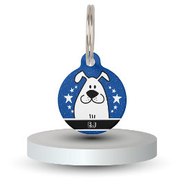 Gepersonaliseerd Schattige Dog Doodle Design met Q Huisdierpenning