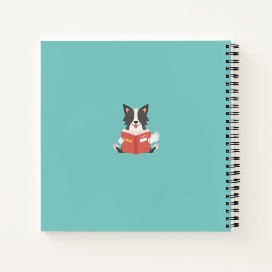 Gepersonaliseerd Schattige Dog Reading Journal Notitieboek (Achterkant)
