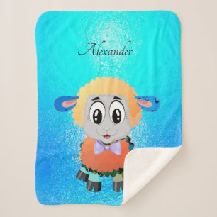 Gepersonaliseerd Schattige en Sweet Baby Lamb Kara Sherpa Deken