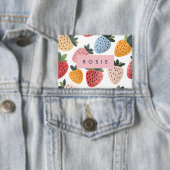 Gepersonaliseerd Schattige fruit aardbeienpatroon Button (Insitu)