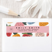 Gepersonaliseerd Schattige fruit aardbeienpatroon Etiket (Insitu)